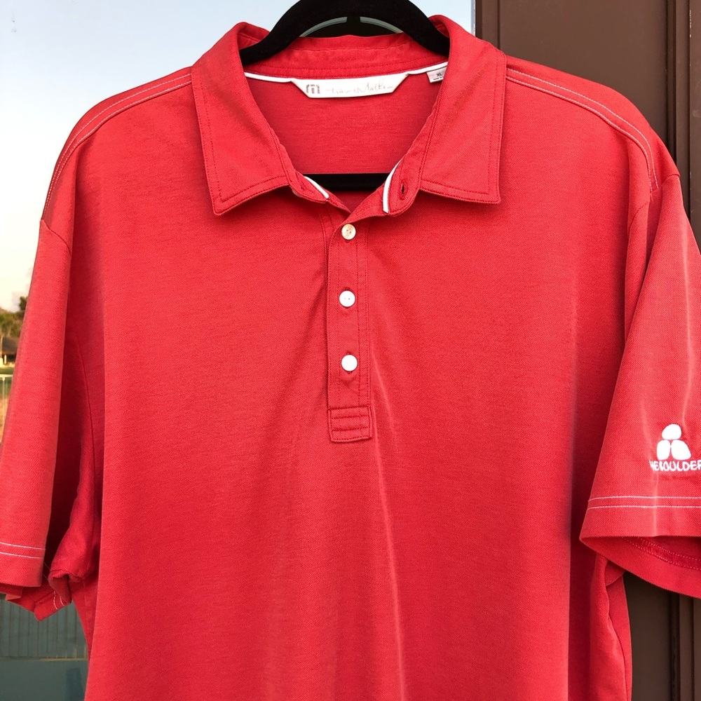 Travis Mathew Red "The Boulders" Golf Polo XL